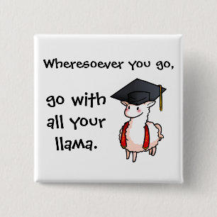 Graduation Llama Button