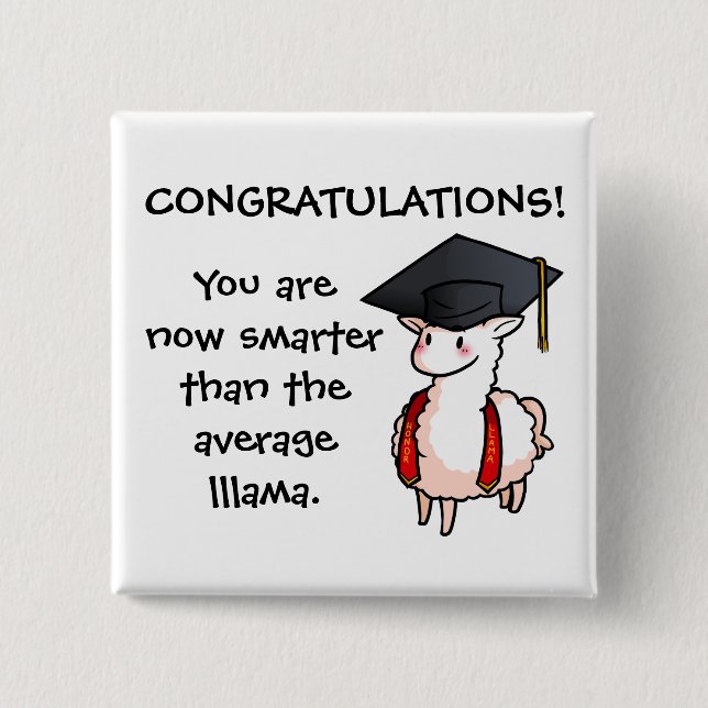 Graduation Llama Button (Front)