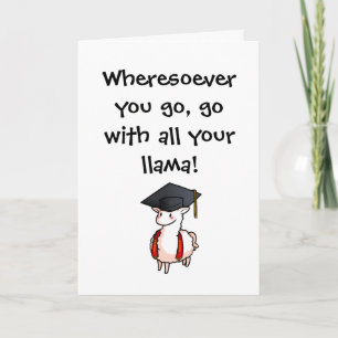 Graduation Llama Card