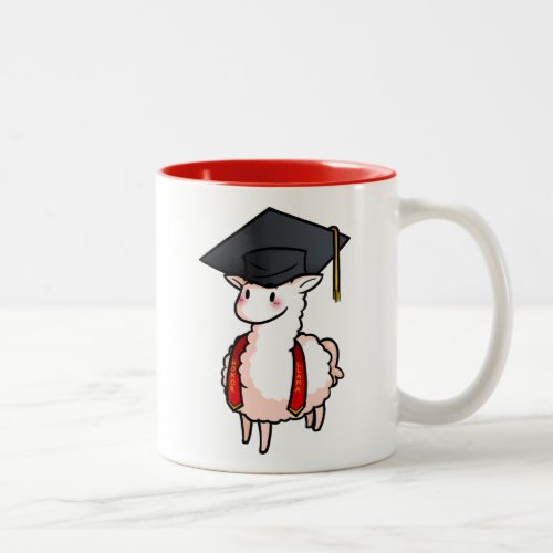 Graduation Llama Two_Tone Coffee Mug