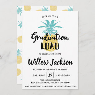 Graduation Luau Ohana Graduation Party Open House Invitation