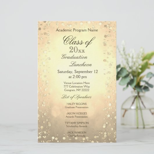 Graduation Luncheon Gold Confetti (Standing Front)