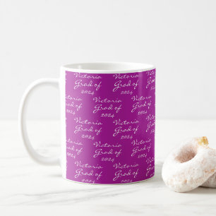 Graduation Magenta Pink Personalized Grad Coffee Mug