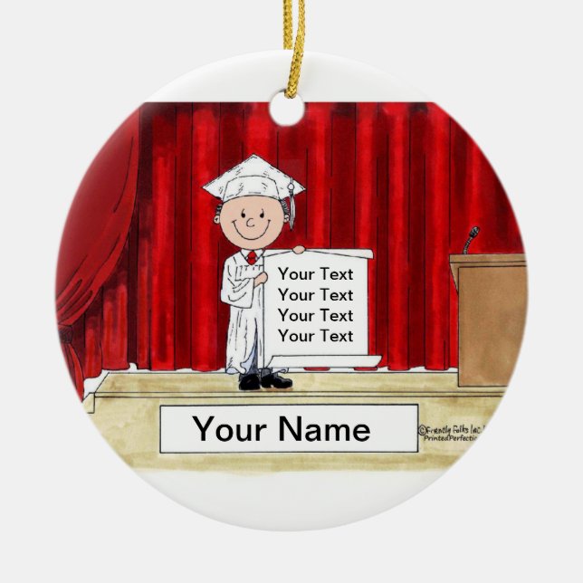 Graduation - Male Ceramic Ornament (Front)