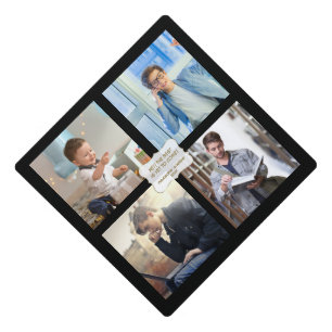 Graduation Man Custom Photo Collage Quote Cap Topper