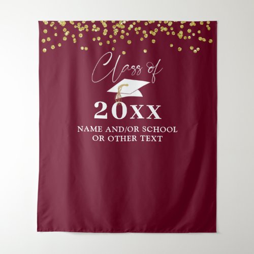 Graduation Maroon Confetti Photo Backdrop