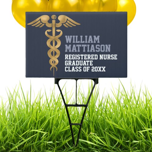 Graduation Medical Caduceus Registered Nurse Gray Sign