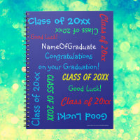 Graduation Memory Book, Name, Class of, Blue