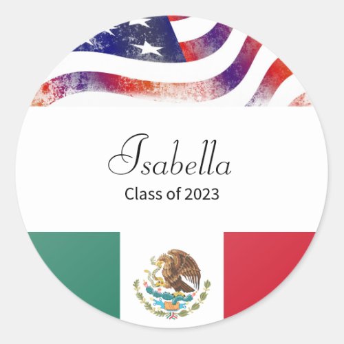 Graduation Mexican American Class of 2023 Classic Round Sticker