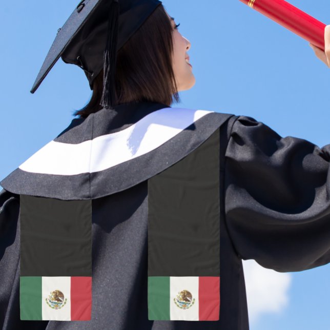 Graduation Mexican Flag Scarf Stole Sash (Mexican Flag Sash Stole for Graduation)