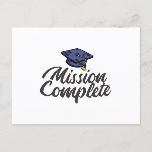 Graduation Mission Complete Postcard
