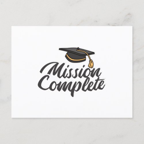 Graduation Mission Complete Postcard