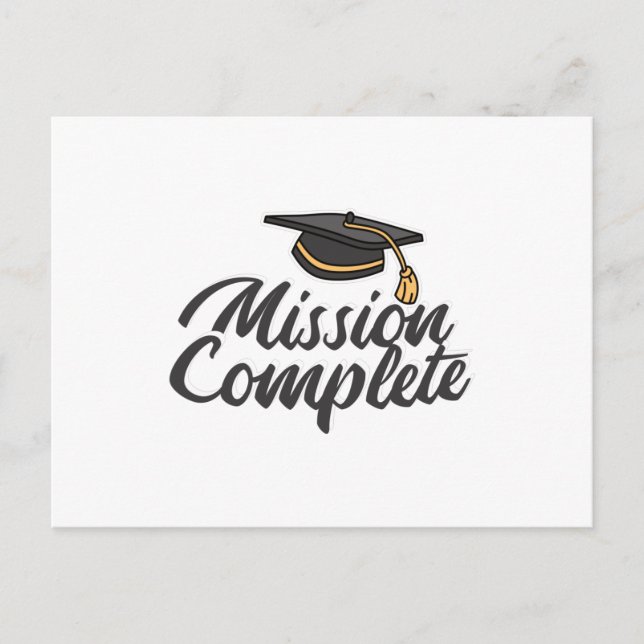 Graduation Mission Complete Postcard (Front)