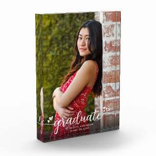 Graduation Modern Calligraphy Custom Keepsake Photo Block