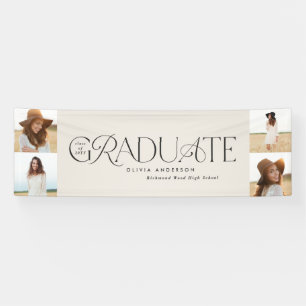 Graduation modern elegant typography multi photo banner