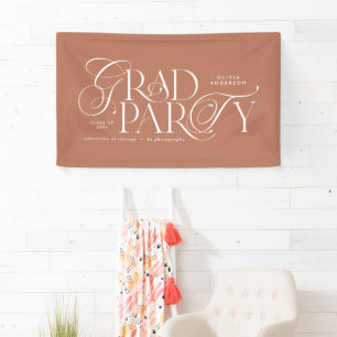 Graduation modern elegant typography terracotta banner