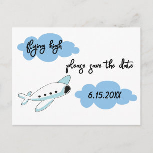 Graduation Modern Flying High Plane Cloud Postcard