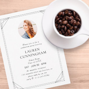 Graduation Modern Geometric Minimalist Photo Postcard