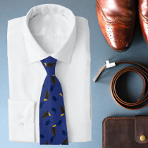 Graduation Modern Graduate Cap Blue Stylish  Neck Tie