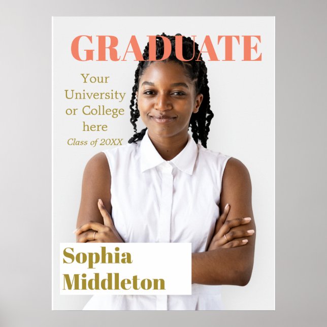 Graduation Modern Graduate Headline Photo    Poste Poster (Front)
