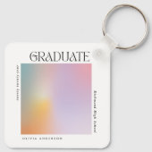 Graduation modern minimal aura pastel typography keychain | Zazzle