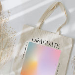 Graduation modern minimal aura pastel typography tote bag<br><div class="desc">Modern typography elegant pastel natural aura gradient graduation announcement gift tote bag</div>