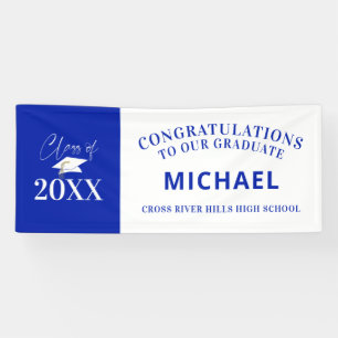 Graduation Modern Minimal CLASS OF Royal Blue Banner