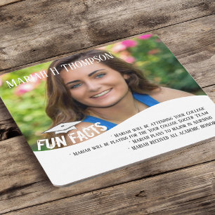 Graduation Modern Minimalist Mortarboard Fun Fact Square Paper Coaster