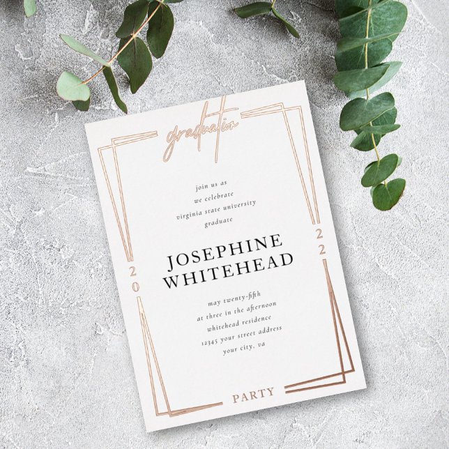 Graduation Modern Party Foil Invitation (Creator Uploaded)