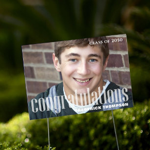 Graduation Modern Photo Custom Outdoor Sign