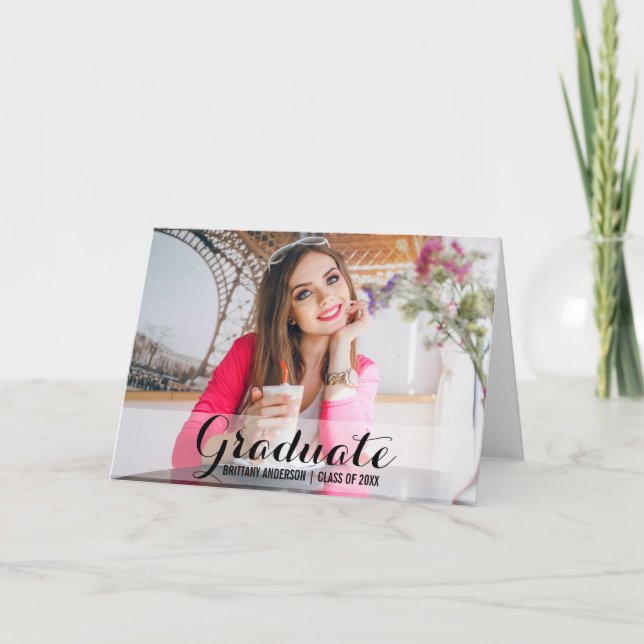Graduation Modern Photo Fold Card S B (Front)