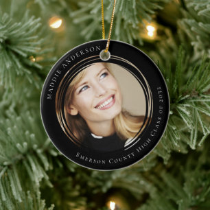 Graduation Modern Photo Keepsake Ceramic Ornament