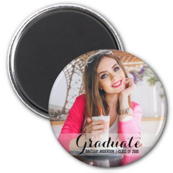 Graduation Modern Photo Magnet S B R by HappyMemoriesPaperCo at Zazzle