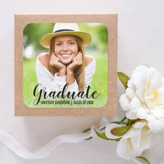 Graduation Modern Photo Name Sticker
