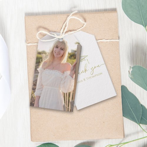 Graduation Modern Photo Simple Thank You Favor Gift Tags