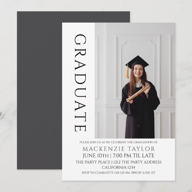 Graduation Modern Photo Template Personalized (Front/Back)