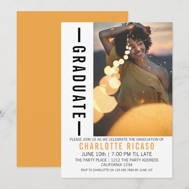 Graduation Modern Photo Template Personalized (Front/Back)