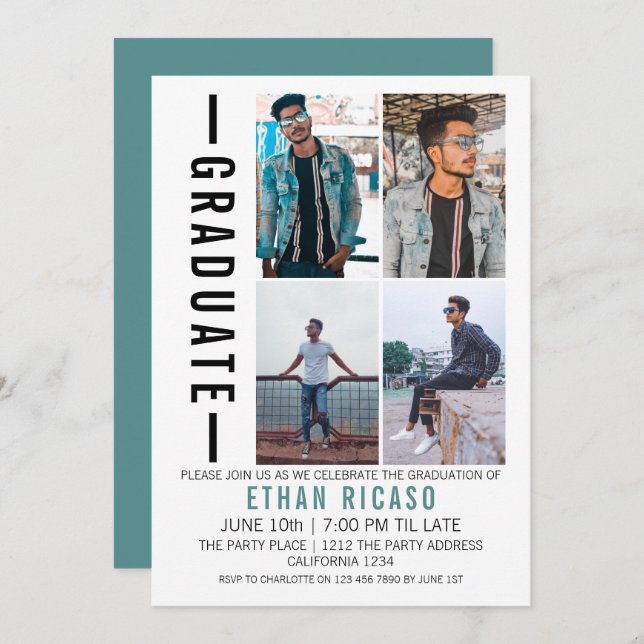 Graduation Modern Photo Template Personalized (Front/Back)