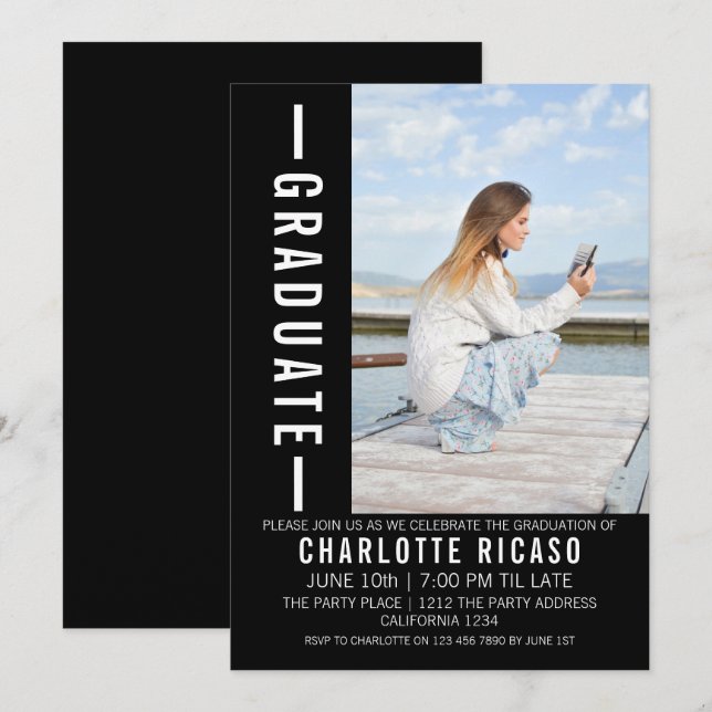 Graduation Modern Photo Template Personalized (Front/Back)