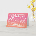 Graduation  Modern Pink Grad Nurse Card<br><div class="desc">Funny graduation cards just for nurses who have completed their nursing school work. Purple and white card to congratulate the grad!</div>