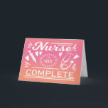 Graduation  Modern Pink Grad Nurse Card<br><div class="desc">Funny graduation cards just for nurses who have completed their nursing school work. Purple and white card to congratulate the grad!</div>