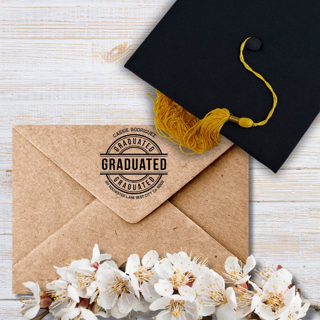Graduation Modern Simple Class of Return Address  Rubber Stamp (Creator Uploaded)