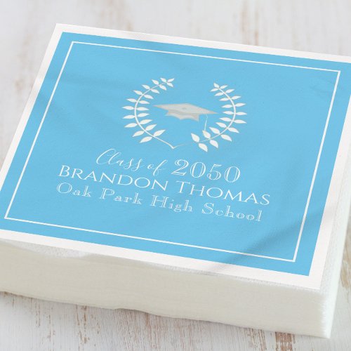 Graduation Modern Simple Elegant Carolina Blue Napkins