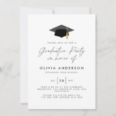 graduation modern simple elegant green party invitation (Front)