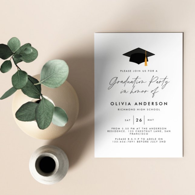graduation modern simple elegant party invite (Creator Uploaded)