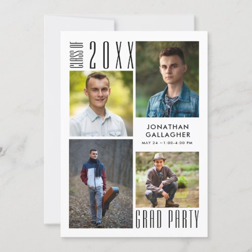 Graduation Modern Sleek CLASS OF 20XX Party Invitation