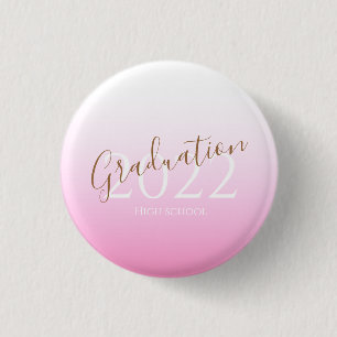 Graduation modern trendy personalized photo invita button