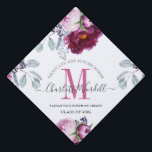 Graduation Monogram Future Nurse Floral Cap Topper<br><div class="desc">An elegant monogrammed future graduating nurse cap topper, featuring red and pink roses and a hand lettered script font and open faced engraved style type graduation cap topper. Personalize with you name, graduation year, and school name. Delicate, feminine, design in a circle shape. Suitable for high school or college grads....</div>
