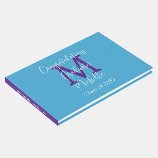 Graduation Monogram Sky Blue Purple White Sign-In