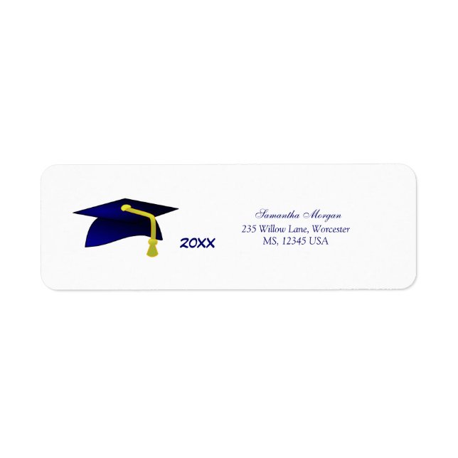 Graduation Mortar Label (Front)